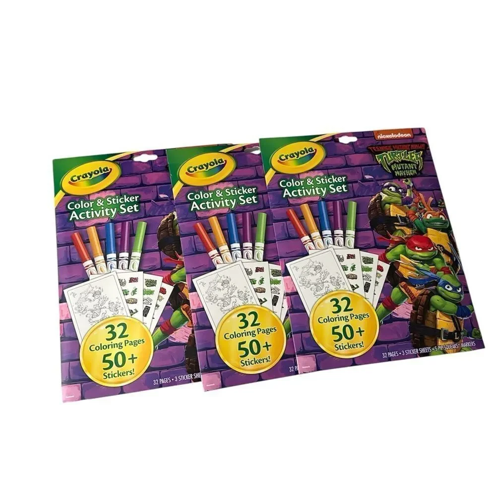 TMNT Coloring & Activity Book With Tattoos NWT